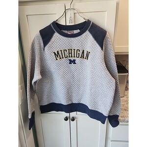 MICHIGAN UNIVERSITY thermal Knights girls‎ XL waffle sweatshirt Wolverines UM
